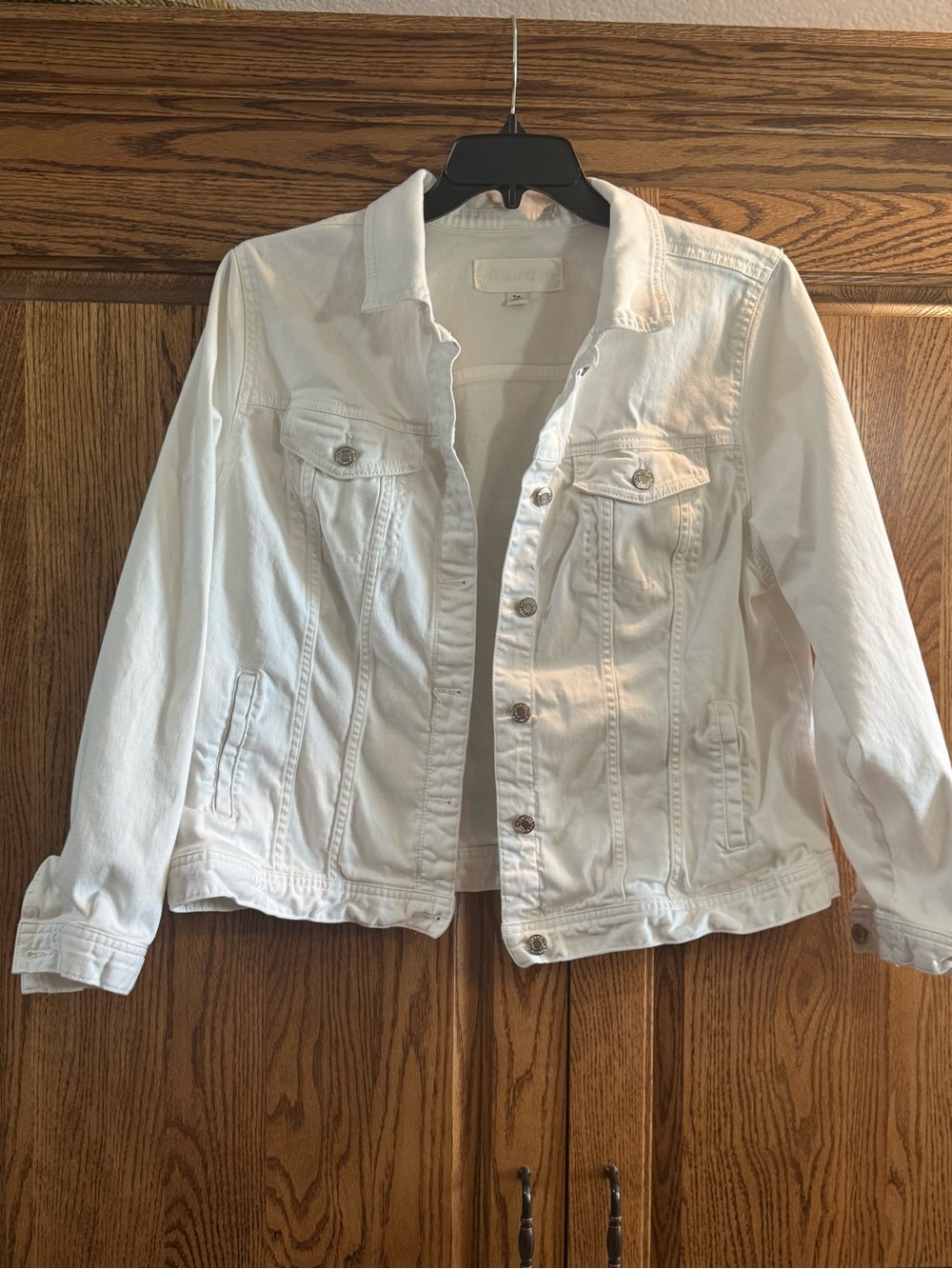 Maurices White Denim Jacket with Button Front